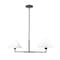 Z-Lite Leila Chandelier, 2-Light, 12 In.W x 42 In.L x 9.5 In.H, Matte Black/White Linen 744-42L-MB - alternate 8